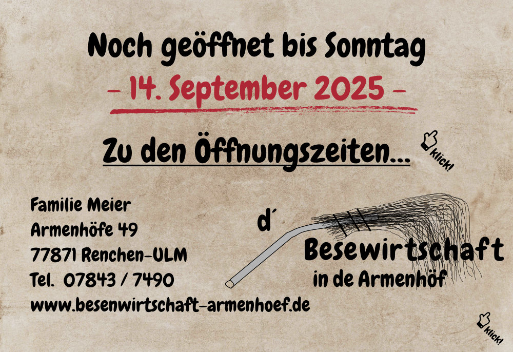 Noch geöffnet bis 14. September 2025